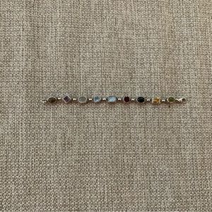 7 inch Silver Bracelet with Stones